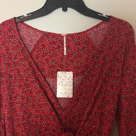 NEW Free People Red Clara Mini Dress - Picture 6 of 8